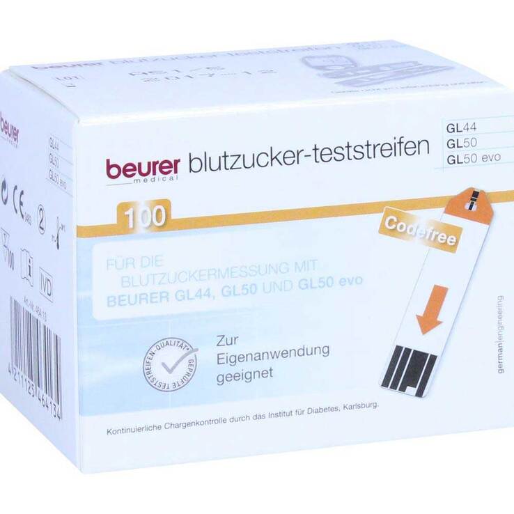 Beurer Gl44/50/50evo Blutzucker-Teststreifen 50 St 50 St Beurer Gl44/50/50evo Blutzucker-Teststreifen 50 St 50 St
